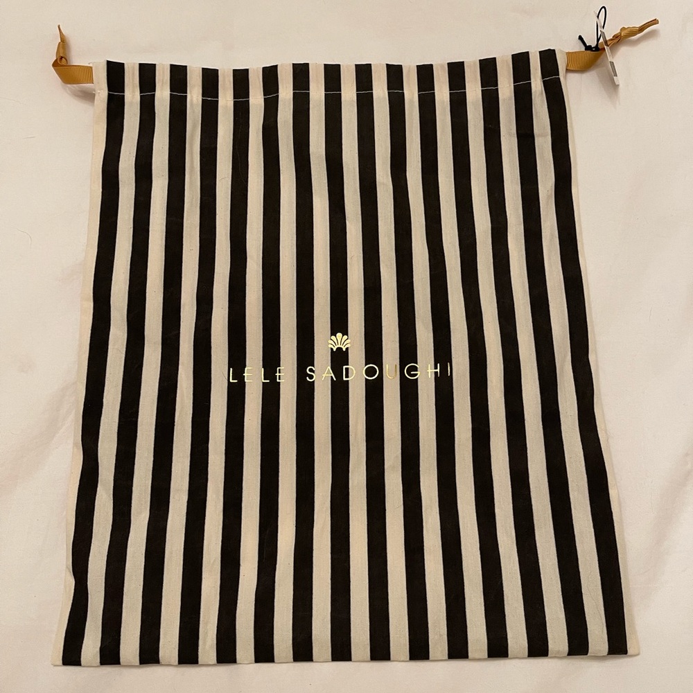 Lele Sadoughi Black and White Striped Dust Bag
